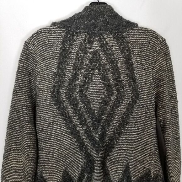 Angel of the North Anthropologie Women Wool Blend Cardigan Sz L Open Geometric - Picture 5 of 8
